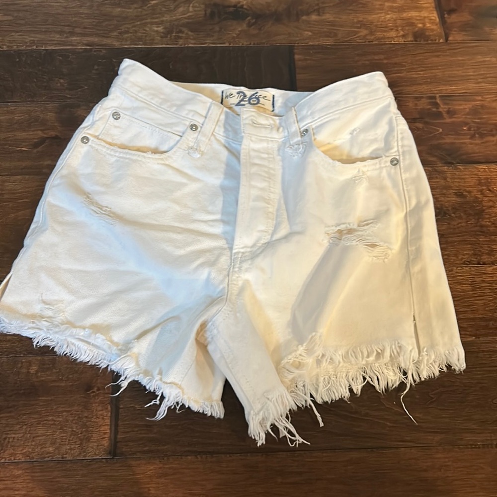 Brand new free people cream denim shorts